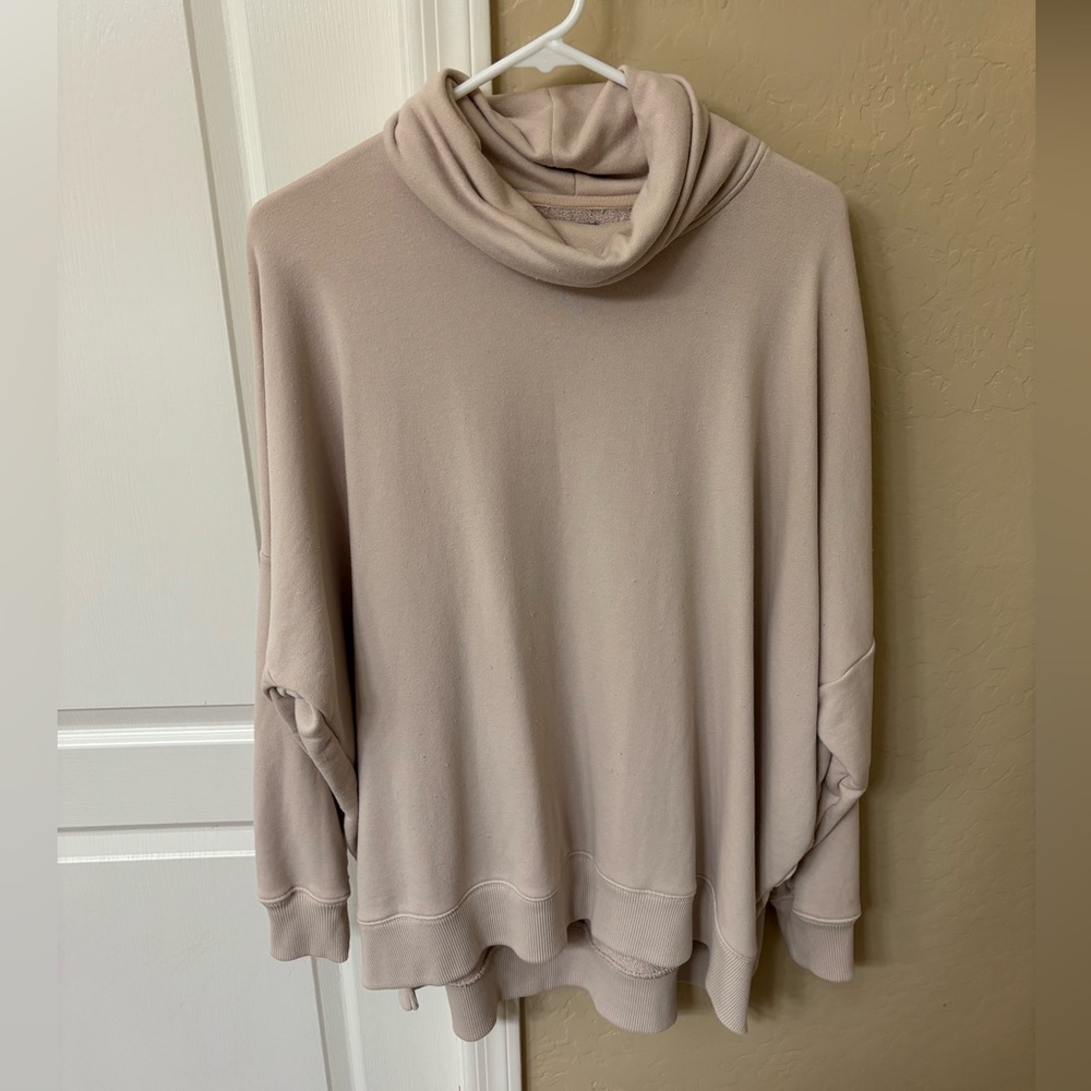 aerie Taupe Cowl Neck Pullover Sweater